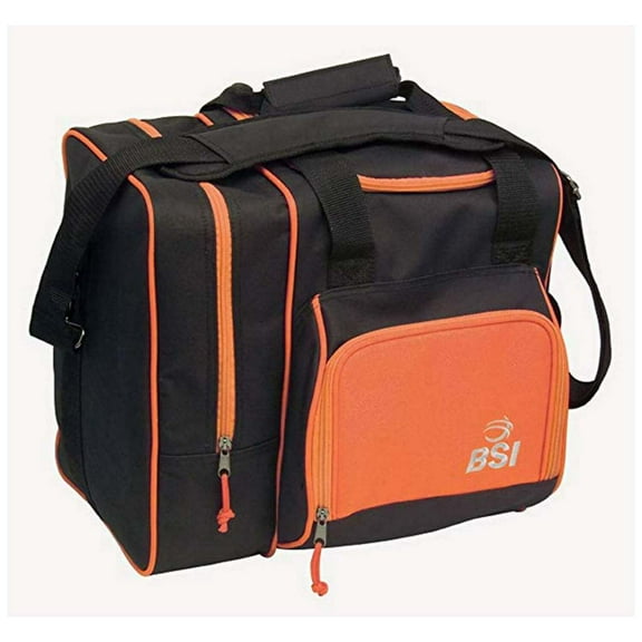 BSI Deluxe Single Ball Bowling Bag - Black/Orange