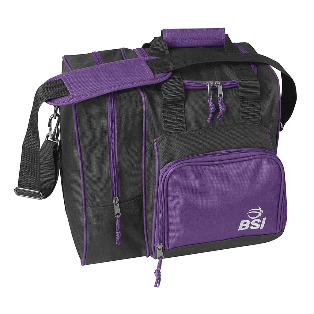 BSI Deluxe Single Ball Bowling Bag Black/Purple