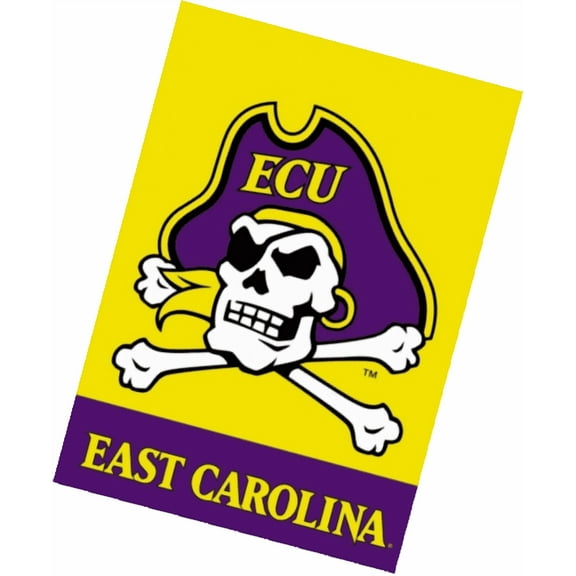 BSI PRODUCTS, INC. - East Carolina Pirates 2-Sided Garden Flag & Plastic Pole with Suction Cups - ECU Football Pride - Durable for Indoor and Outdoor Use - Great Fan Gift Idea - ECU Classic
