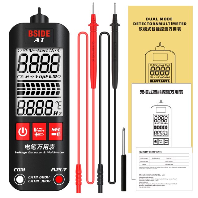 BSIDE A1 Voltage Tester Detector Multimeter Color Display NonContact