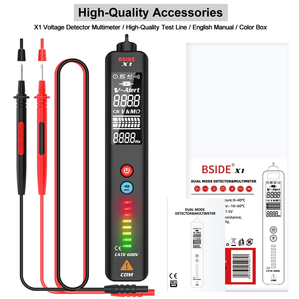 BSIDE Noncontact Voltage Detector Tester Multimeter X1 Intelligent