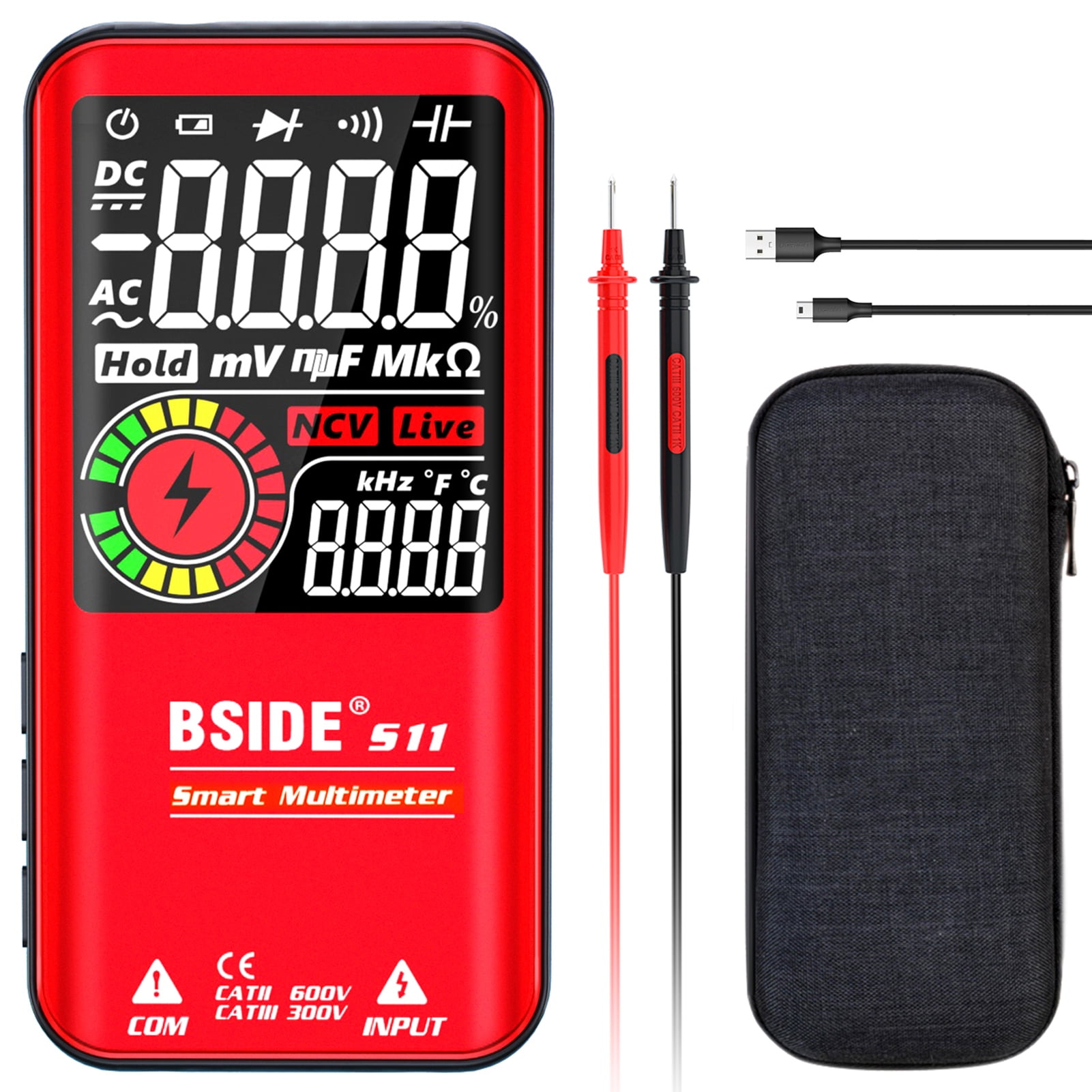 BSIDE Voltmeter,Universal Meter Voltmeter Voltmeter Ohmmeter Test Meter
