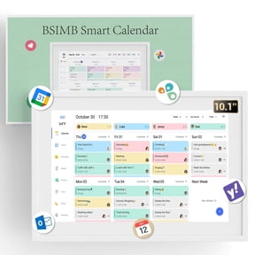 BSIMB 10.1 inch Digital Calendar, Interactive Family Schedule Display, Chore Chart and Meal Planner