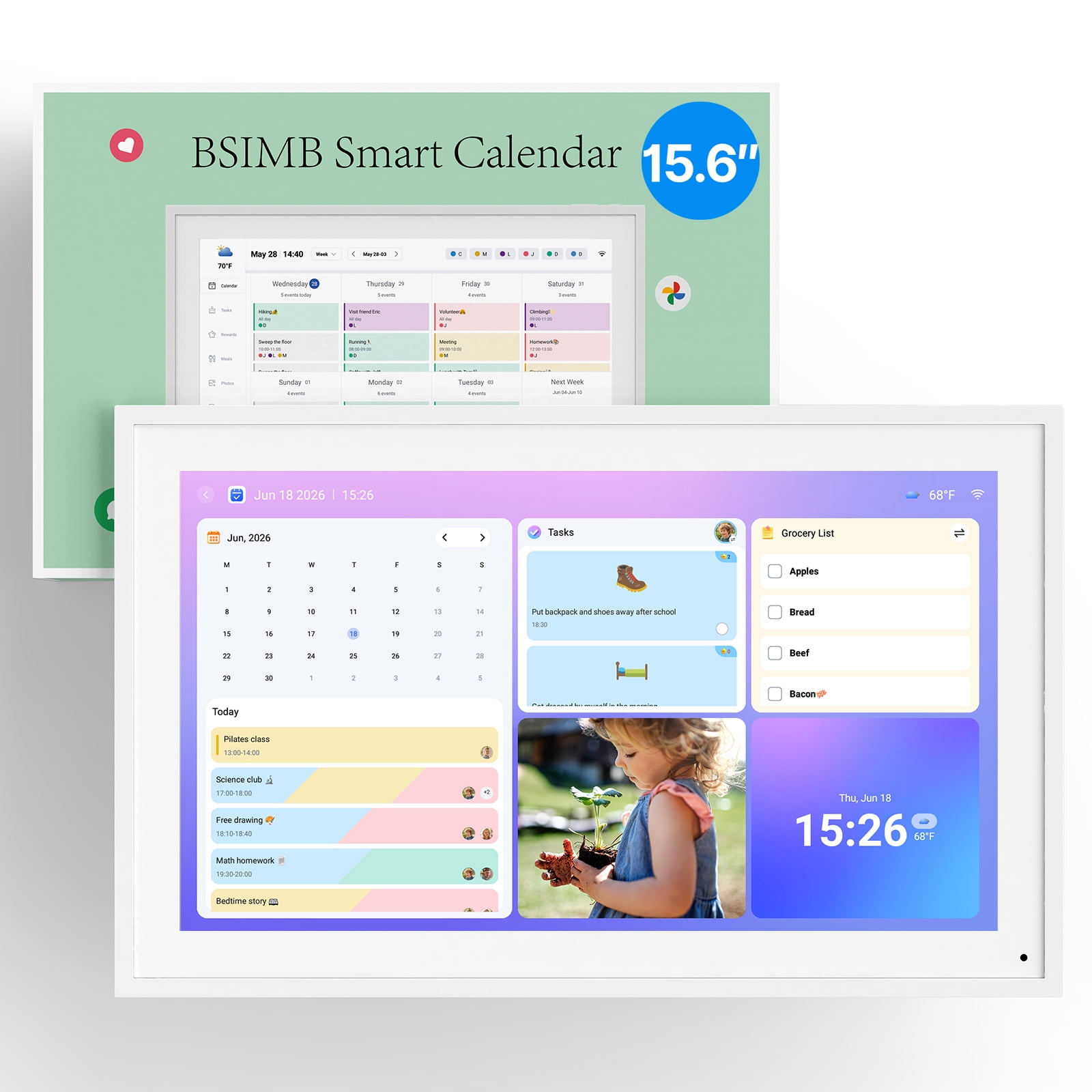 BSIMB, Digital Family Calendar, Wall Touch Screen, Chore Chart ...