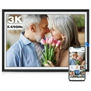 BSIMB 32GB 13.5 inch 3K Digital Photo Frame Dual Band Wi-Fi, 3000X2000 Smart Digital Picture Frame, Light Sensor, Send Photos & Videos via App/Email Instantly, Wall Mountable, Gift for Grandparents