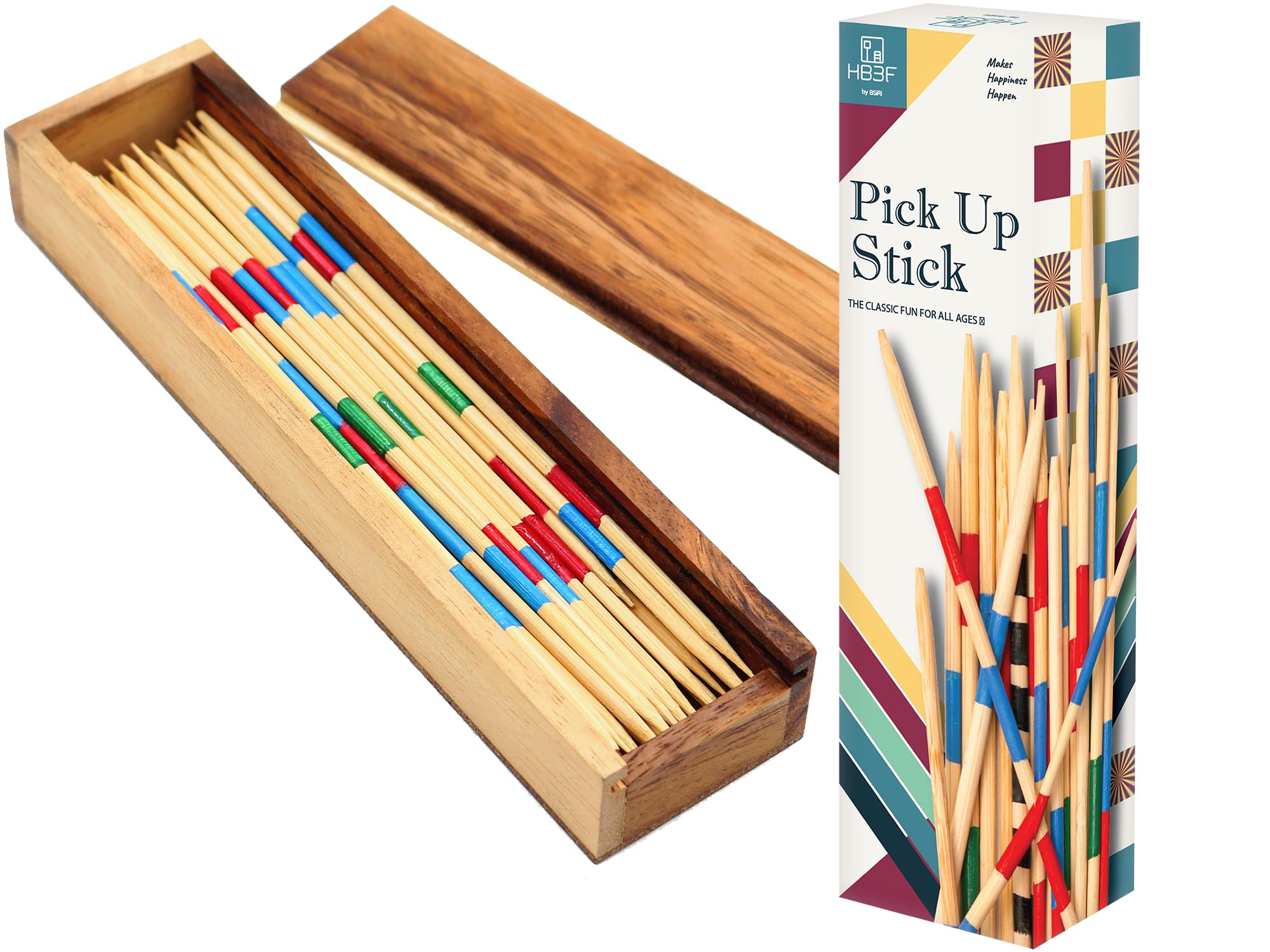 BSIRI Mikado Wooden Pick DHF10 Up Sticks Classic Kids Board Game for ...