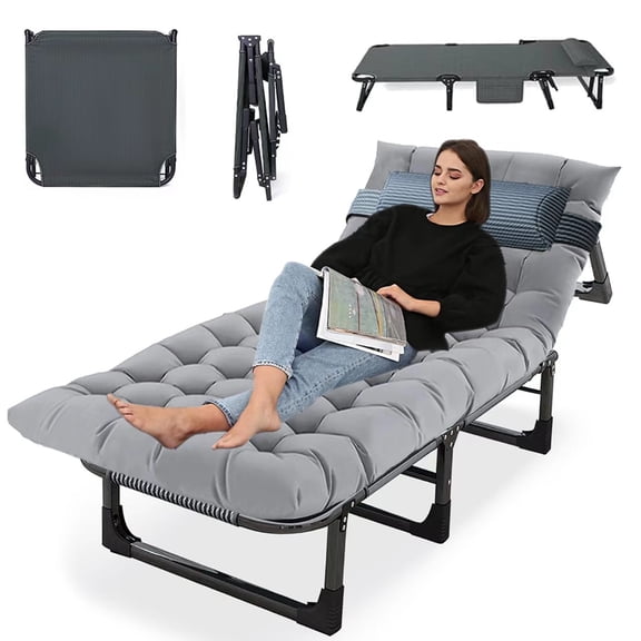 BSISHL 10-Leg Heavy Duty Camping Cot for Adults with Mattress