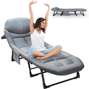 BSISHL Camping Cot with Mattress, No Assembly Required Heavy Duty Folding Camping Cot for Adults, 550 Lbs Capacity Adjustable Portable Sleeping Bed for Indoor, Outdoor & Patio Use