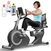BSJ BESTGYM Recumbent Exercise Bike, Recumbent Stationary Bike for Home, Recumbent Bike 350LBS Weight Capacity, Magnetic Recumbent Bike with Smart APP, LCD Monitor, Heart Rate Handle