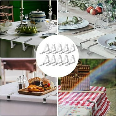 Unique Bargains Home Picnic Clear Plastic Spring Tablecover Clamp Table ...