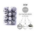 thumbnail image 1 of BSJJY 24Pc 3 Style Fine Christmas Balls,1.2In Christmas Tree Hanging Ball,Shatterproof Christmas Baubles(Boxed),Silver, 1 of 2