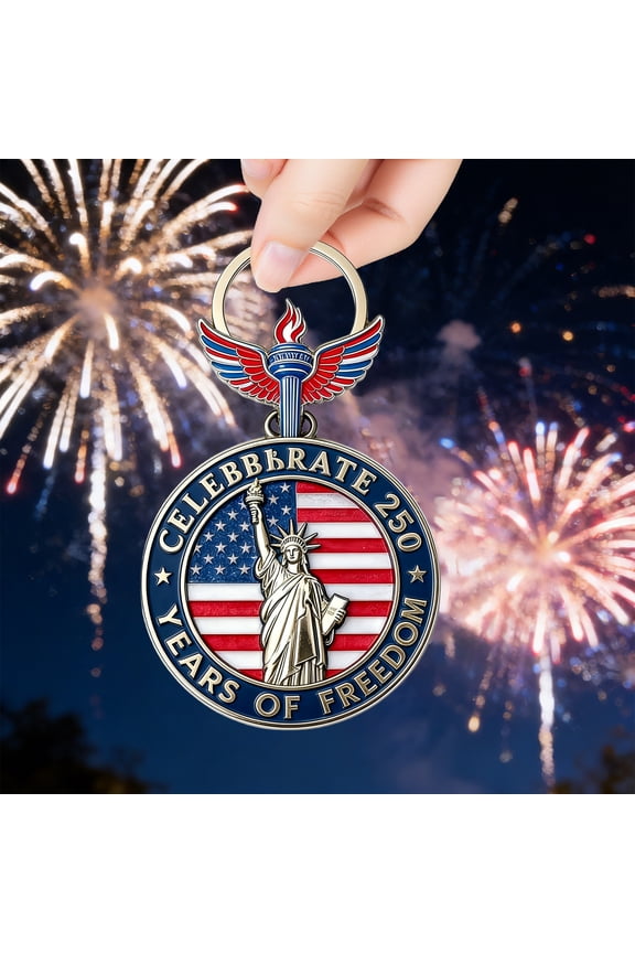 250th Anniversary Commemorative Keychain Suitable For Giving Gifts Car Accessories Double-Sided Medal Pendant Unisex Men Women Friends Colleagues Memorial Keepsake Present (C)