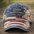 thumbnail image 1 of BSJJY 250th Anniversary USA Hat, USA 250th Anniversary Distressed Casual Cap, Retro American Tribute Hat Gift Honoring Patriots & Veterans (B), 1 of 8