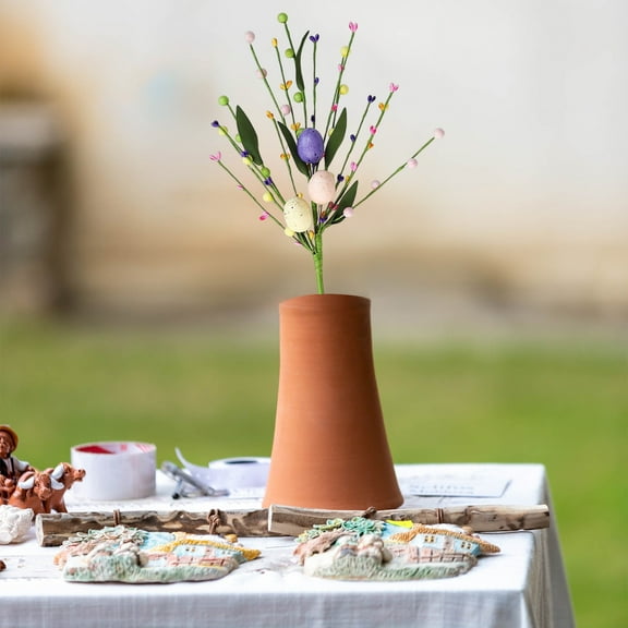 BSJJY 2Pcs Artificial Easter Egg Stems for Floral Arrangements, Colorful Spring Easter Flower Branches, Easter Flower Vine, Home Centerpiece Decor and Easter Decorations (C)