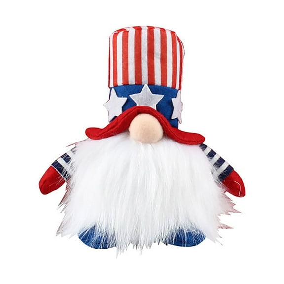 BSJJY 4th of July Faceless Gnome Decorations,Gnomes Uncle Sam Tomte for American Independence Day Gift Handmade Scandinavian Elf Dwarf Home Household Ornaments Decorations (Red)