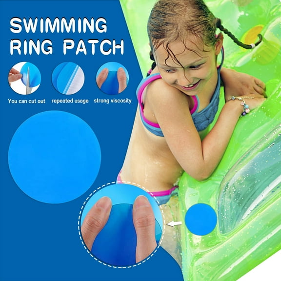 BSJJY 5 Circular Pool Patch Repair Kit, Self Adhesive Pool Liner Repair,Vinyl Pool Repair Patch Kit,Waterproof Air Mattress Patch Kit,Patch Repair Kit for Swimming Pools Inflatable Boat(Blue)
