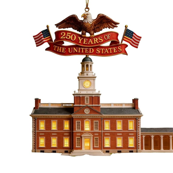 BSJJY 8.6in 2D Decorations For US 250th Anniversary, Printable Cutouts and Wall Art for July 4th Party, DIY Patriotic Supplies for 2026 Festival and Event, with Chain (E)