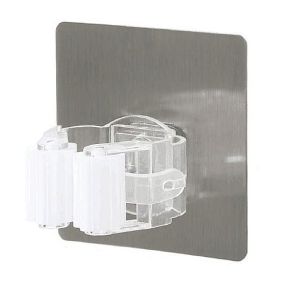 BSJJY Broom Holder Wall Mount, Self Adhesive No Drilling Anti-Slip Mop and Broom Holder Organizer Hanger Wall Mount, Broom Gripper and Mop Holder Wall Mounted for Home Garden Garage Storage, 1pc