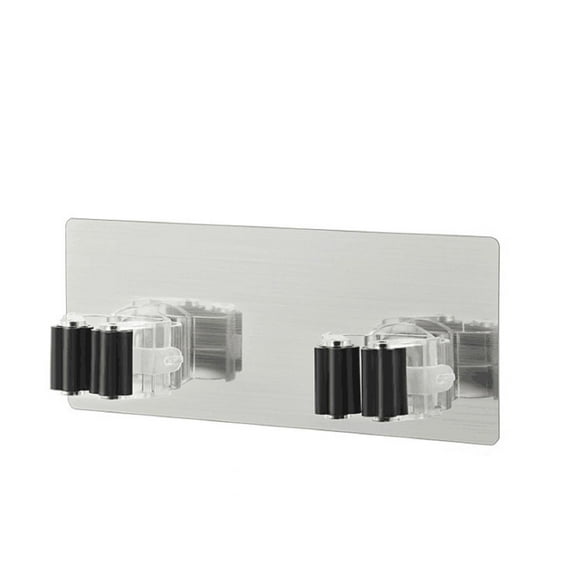 BSJJY Broom Holder Wall Mount, Self Adhesive No Drilling Anti-Slip Mop and Broom Holder Organizer Hanger Wall Mount, Broom Gripper and Mop Holder Wall Mounted for Home Garden Garage Storage, 1pc