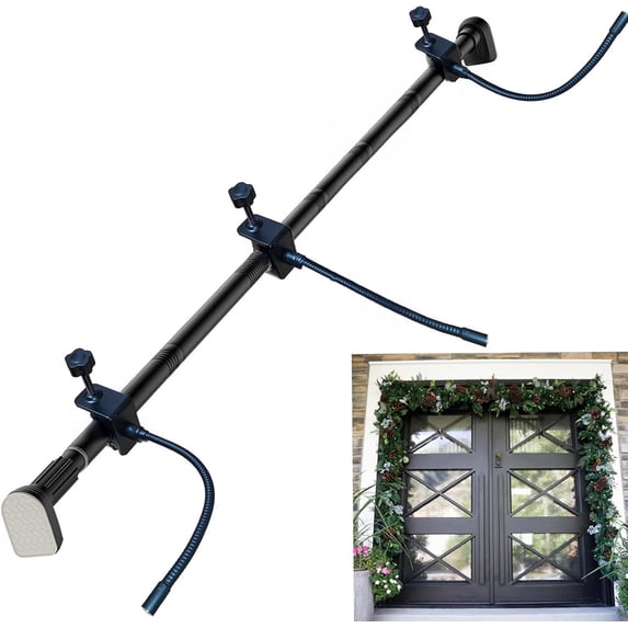 BSJJY Adjustable Heavy-Duty Garland Hanger for Door Frame, Adjustable Fits 59"-67" Doors, Christmas Holiday Decoration Holder for Wreaths Lights Garland