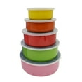 thumbnail image 1 of BSJJY Colorful Stainless Steel Bowls with Plastic Lids, Multi-functional Home Kitchen Food Container - Storage Mixing Baking Bowl Set Stackable (5 Pcs)Clearance, 1 of 9