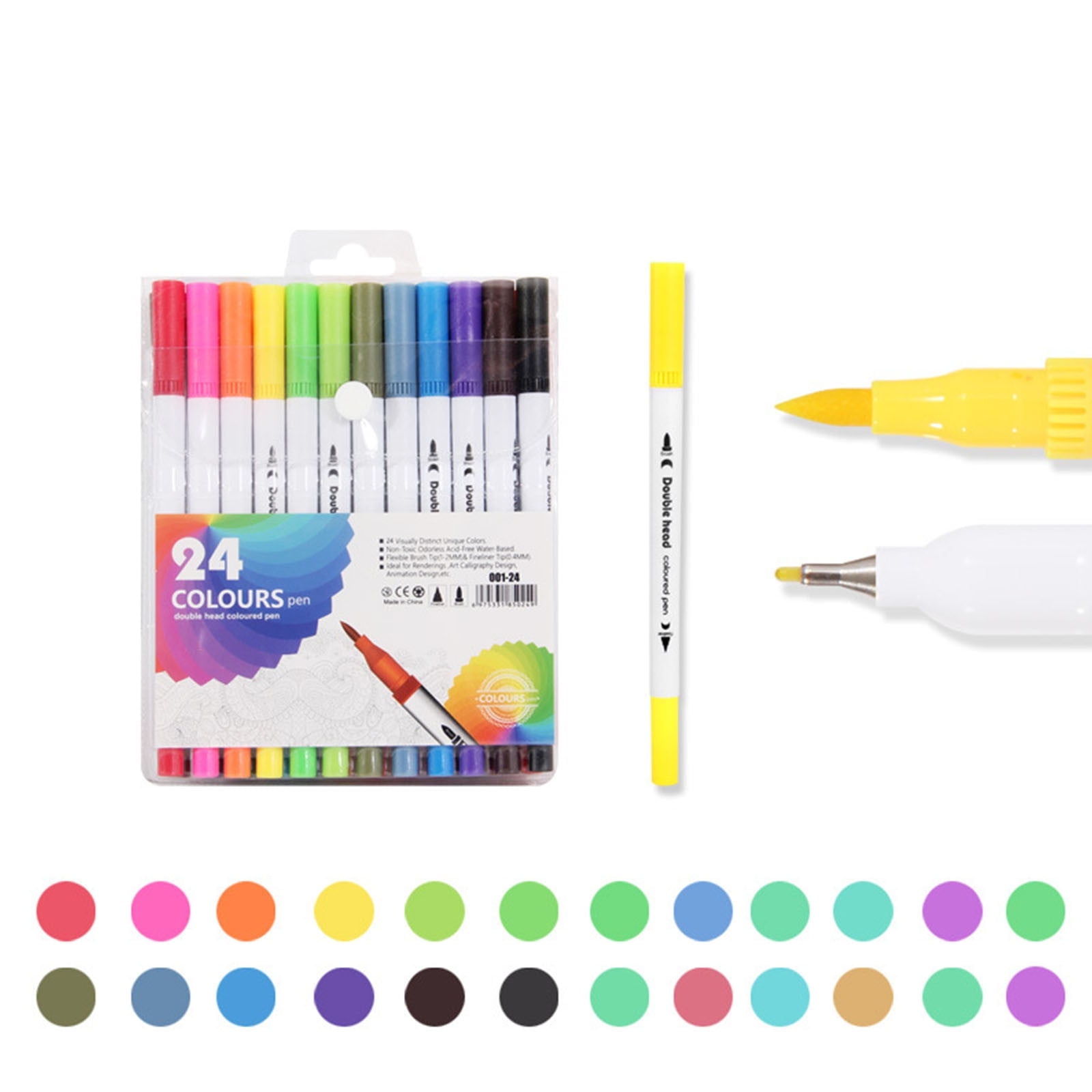 BSJJY Coloring Markers Pen, Dual Brush Tip Marker for Adult Coloring ...