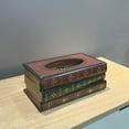 thumbnail image 1 of BSJJY Crafted Classical Retro Wooden Antique Book Tissue Box Cover Rectangular Tissue Holder Dispenser Paper Cover Case Napkin Holder Home Decor for Bathroom living room office car, 1pc, 1 of 1