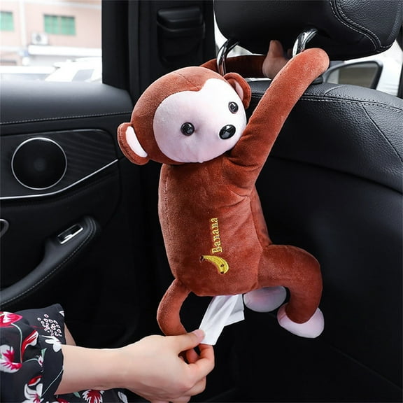 BSJJY Creative Monkey Tissue Box Cartoon Tissue Cover Paper Holder Napkin Box Paper Storage for Car Home Bathroom, 1pc