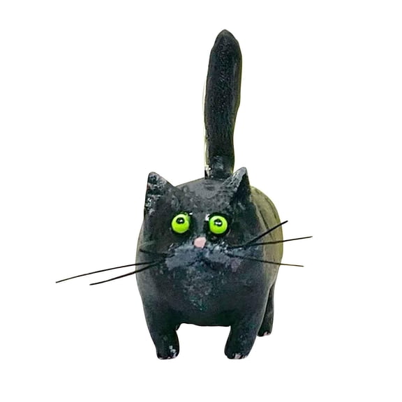 BSJJY Cute Miniature Cat Figure Animal Cat Characters Toys Mini Figure Collection Playset, Cake Topper, Plant, Automobile Decoration,1PCS