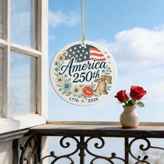 BSJJY Decorative Pendant for USA 250th Jubilee, Sterling Silver Keepsake Necklace for 2026, Meaningful Anniversary Gift and Historical Memorabilia (D)