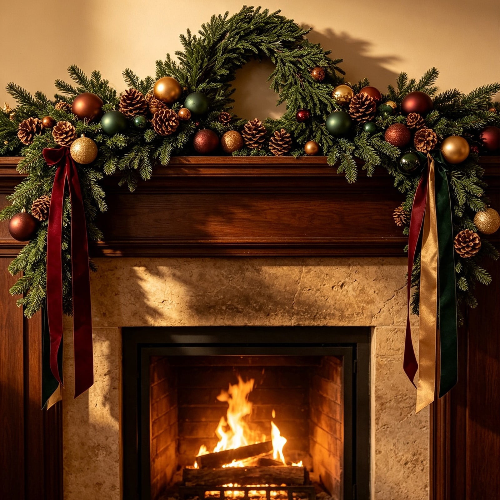 BSJJY Dense Christmas Pine Garland 78.74x0.39in Plastic, 128 Head ...