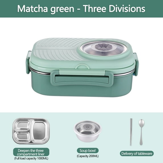 BSJJY Food Prep Containers Stainless Steel Lunch Box Office Worker Student Lunch Box Sealed Lunch Box With Soup Bowl Student Tableware Compartment Insulation Lunch Box Lunch Box Containers