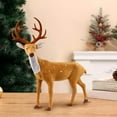 thumbnail image 1 of BSJJY Generic Deer Decorative Figurine, Plastic Reindeer Sculpture Winter Christmas Decoration Elk Statue, Animal Figurine for Living Room, Office, Shop Window ( 25cm ), Brown,1PCS, 1 of 1