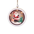 BSJJY Hanging 3D Glitter Santa Ornaments LED Light Round Elk Snowflake