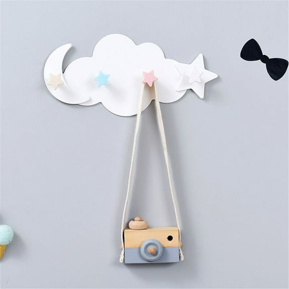 BSJJY Kids Coat Rack Wall Mount, Cloud Wall Key Holder Hook Hanger Coat Rack with 4 Hooks, Cute Wall Hooks Coat Rack Hook Rack Wall Mounted, Towel Racks for Bathroom Wall Mounted, 1pc