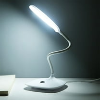 BSJJY LED Desk Lamp with Flexible Gooseneck 3 Level Brightness, Battery Operated Table Lamp 5W Touch Control, Compact Portable lamp for Dorm Study Office Bedroom, 1pc