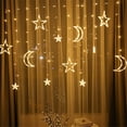 thumbnail image 1 of BSJJY Led Curtain String Light Moon and Star String Lights Moon Star Window Fairy String Lights Battery Operated, 3.5 meter LED Light for Backyard Garden Patio Home Christmas Holiday Decoration, 1 of 2