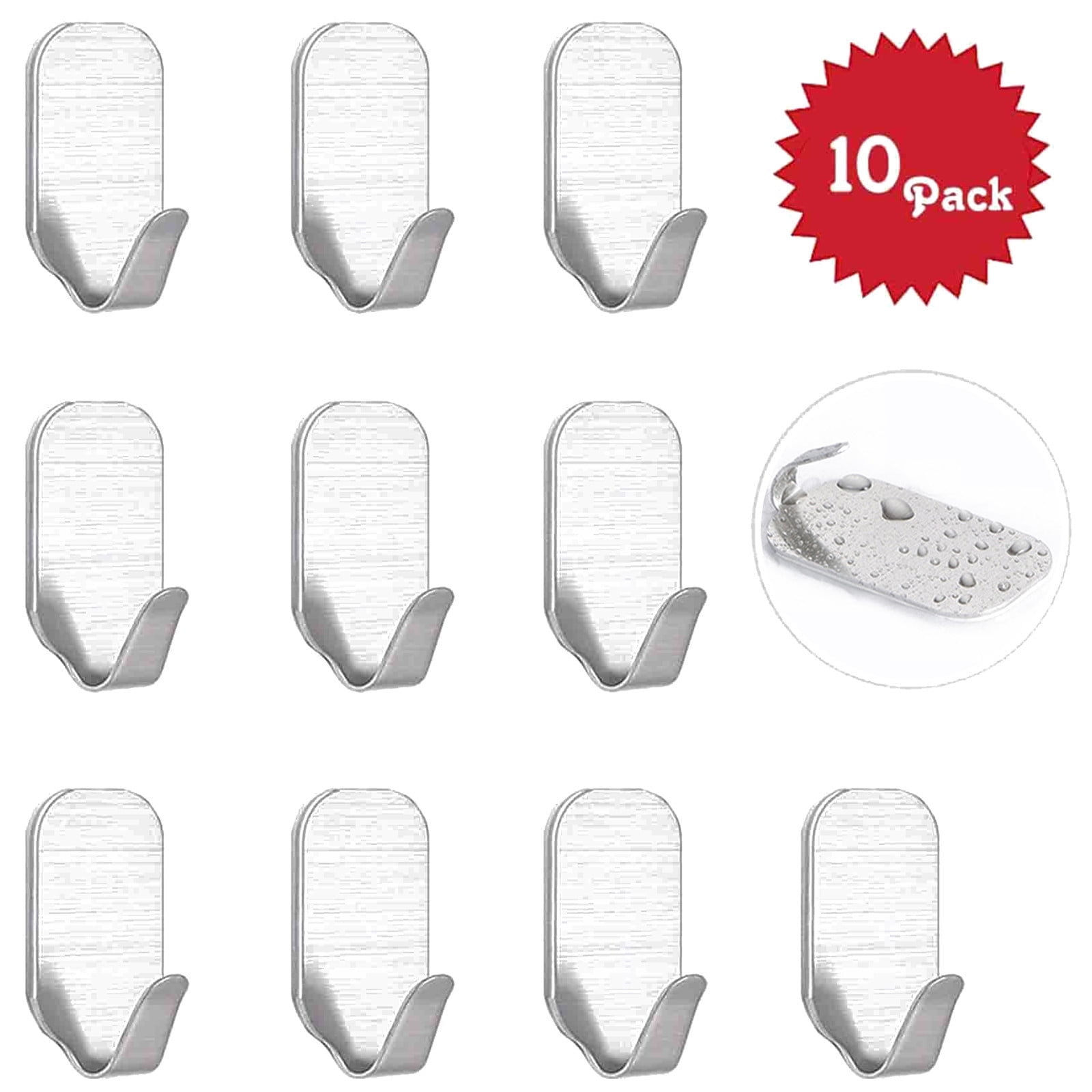 BSJJY Metal Small Adhesive Hooks, Stainless Steel, Hooks for Hanging ...