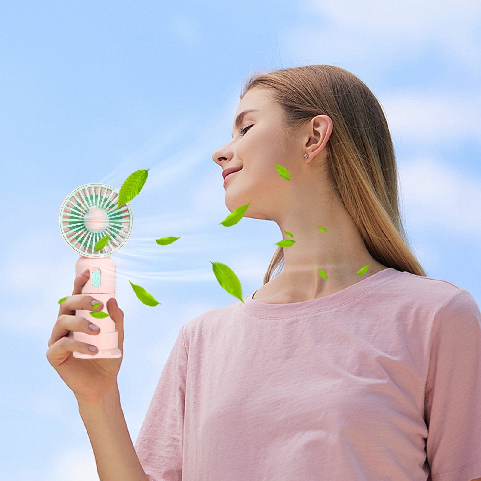 BSJJY Mini Handheld Folding Fan, Bulk USB Desk Fan Battery Operated