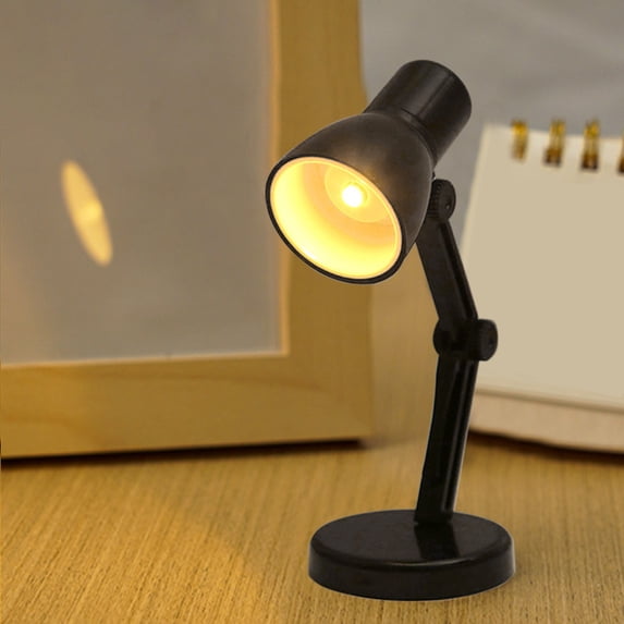 BSJJY Mini Small Desk Lamp, Black, LED Folding Portable Night Light, Magnetic, Eye-Care Reading Desk Lamp, With Clips
