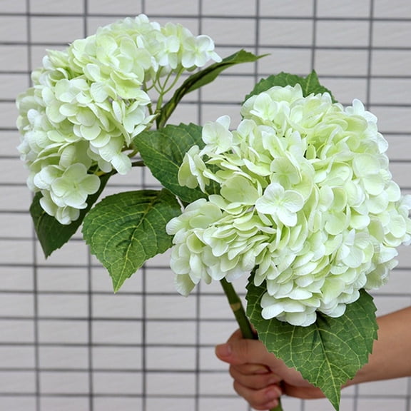 BSJJY Outdoor Artificial Hydrangea Flowers, Lifelike Artificial Hydrangea, Large Real Touch Flowers for Bouquet Table Centerpieces Indoor Spring Decoration, 12 Pcs