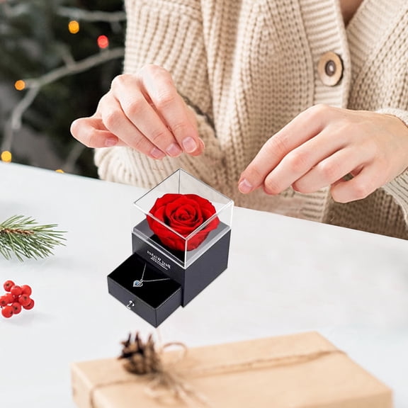 BSJJY Preserved Red Real Rose-Eternal Flowers Rose Gifts for Mom Grandma Wife Girlfriend on Mothers Day Birthday Valentines Christmas Anniversary Romantic Gifts