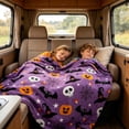 thumbnail image 1 of BSJJY Printed Halloween Fleece Throw Blanket, Soft Warm Flannel Couch Cover for Sofa Bed, Lightweight Decorative Nap Blanket All Season, 59x78.7 Inch, 1 of 8