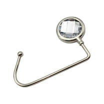 BSJJY Purse Hook Mental Clutch Holder Handbag Rhinestone Hanger for Table Desk, 1pc