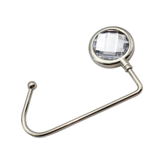 BSJJY Purse Hook Mental Clutch Holder Handbag Rhinestone Hanger for Table Desk, 1pc