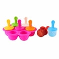 thumbnail image 1 of BSJJY Silicone Popsicle Molds 7-cavity DIY Ice Pop Mold with Colorful Sticks For egg biting ice cream molds baby food storage containers non stick cake molds,1pc, 1 of 1