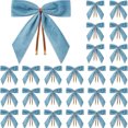 thumbnail image 1 of BSJJY Small Velvet Christmas Bow, 9cm Sky Blue Ribbon Ornament with Metal Clip, Tree Wreath Gift Wrap Craft Decor, 1 of 5