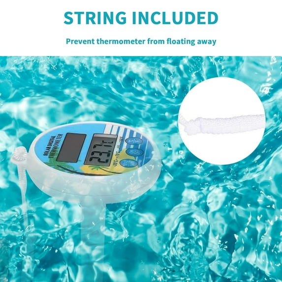BSJJY Solar Digital Swimming Pool Thermometer, Floating Thermometer Easy Read, Used in Indoor and Outdoor Swimming Pools, bathtubs, Aquariums, Ponds,1pc