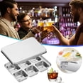 thumbnail image 1 of BSJJY Stainless Steel Ice Tray with Lid, 304 Metal Ice Mold Maker for Freezer, for Cocktails & Drinks, Easy Release Reusable Mold, 1 of 8