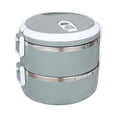 thumbnail image 1 of BSJJY Thermal Lunch Box, 2 Laye 1400ml, Stackable Hot Food Insulated Box Stainless Steel Round Lunchbox Sealed Food Containers Vintage Lunch Clearance, 1 of 1